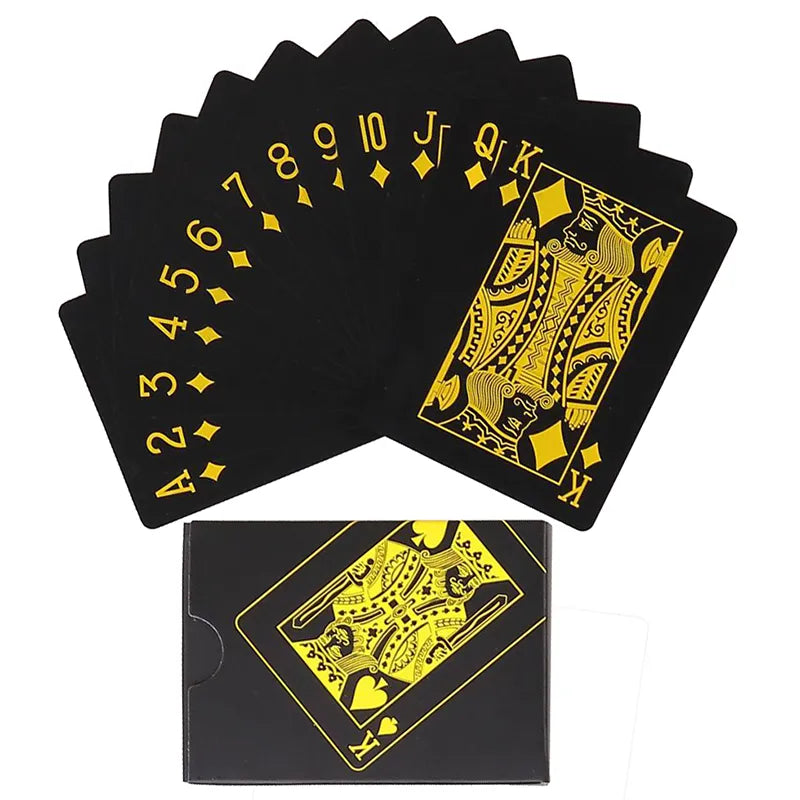 Black Gold Playing Card Poker Game Deck blue
