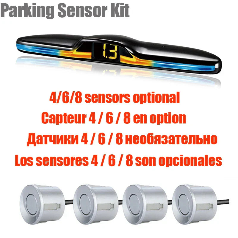 Multiple Radar Parking Sensor Kit Backlight Parktronic LED