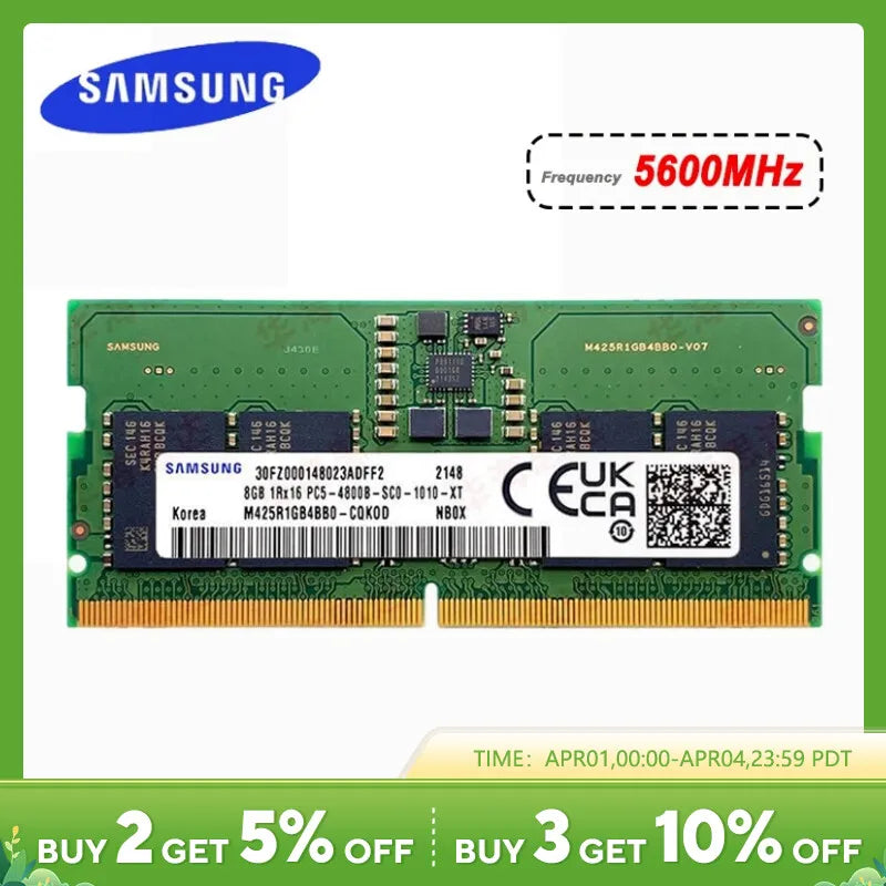 Samsung Notebook DDR5 RAM 8GB 16GB 32GB RAM