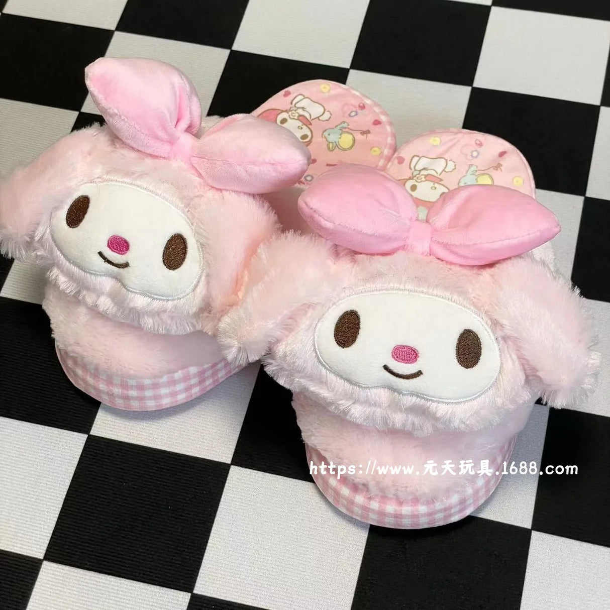 Sanrio HelloKitty Melody Kuromi Kawaii Plush Toys Slipper