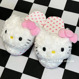 Sanrio HelloKitty Melody Kuromi Kawaii Plush Toys Slipper