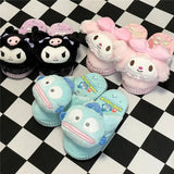 Sanrio HelloKitty Melody Kuromi Kawaii Plush Toys Slipper