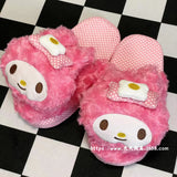 Sanrio HelloKitty Melody Kuromi Kawaii Plush Toys Slipper