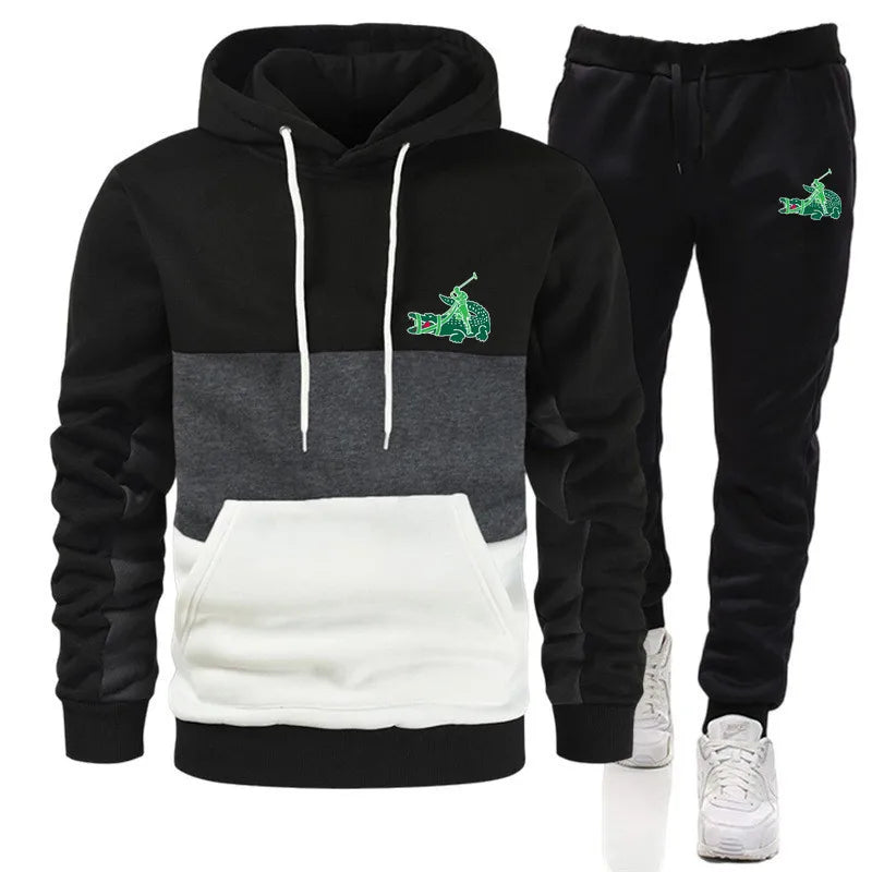 2024 Spring Autumn Men Tracksuit Patchwork color Sportswear