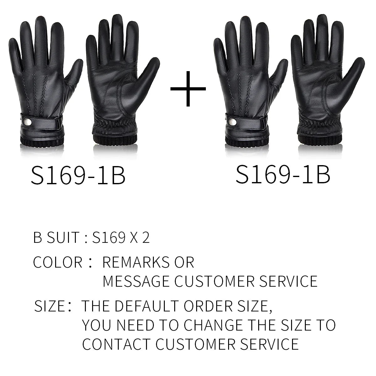 BISON DENIM Men Sheepskin Gloves Genuine Leather Thermal