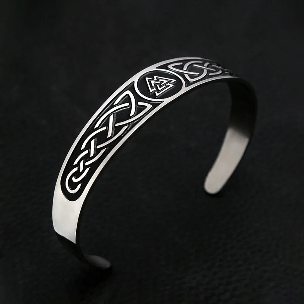 Black Stainless Steel Viking Rune Bracelets For Men