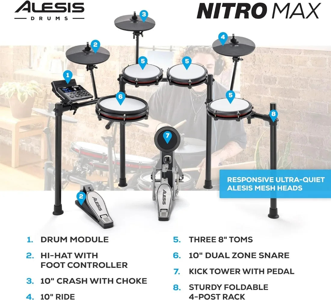 Alesis Nitro Max Kit Electric Drum Set with