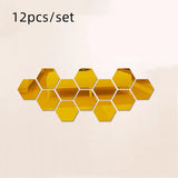 Ornaments 3D Mirror Wall Mirror Stickers Hexagon Art