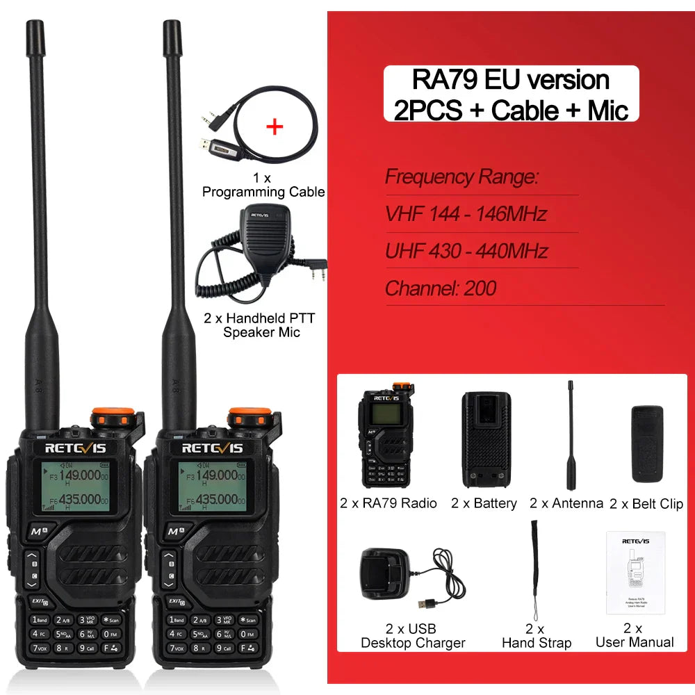 Retevis RA79 Aviation Band Walkie Talkie AM FM