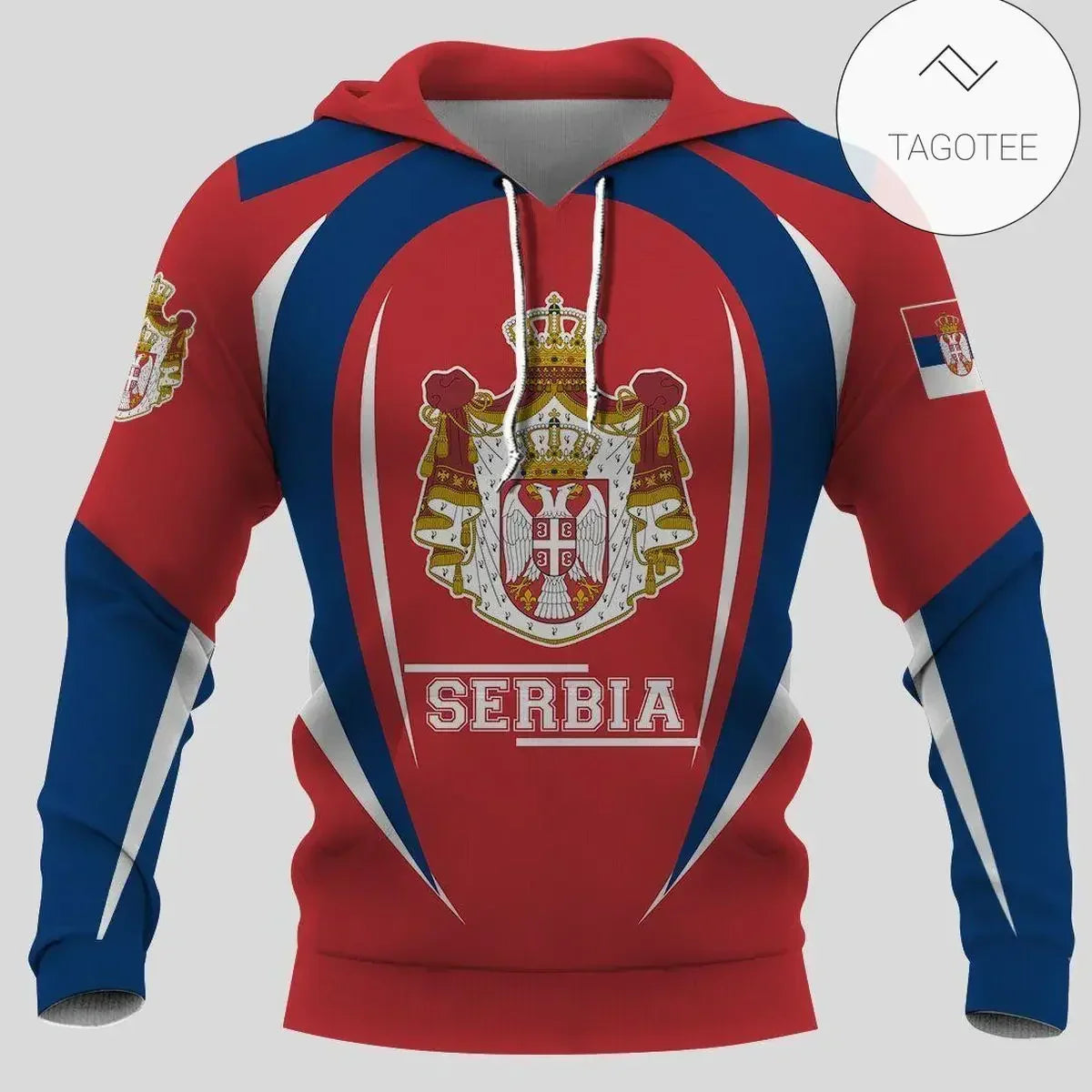 Serbia 3D hoodie National Flag Emblem Zipper Hoodie