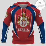 Serbia 3D hoodie National Flag Emblem Zipper Hoodie