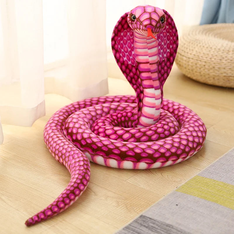 80/170/240cm Simulated Colorful Cobra Plush Toy Stuffed Animals