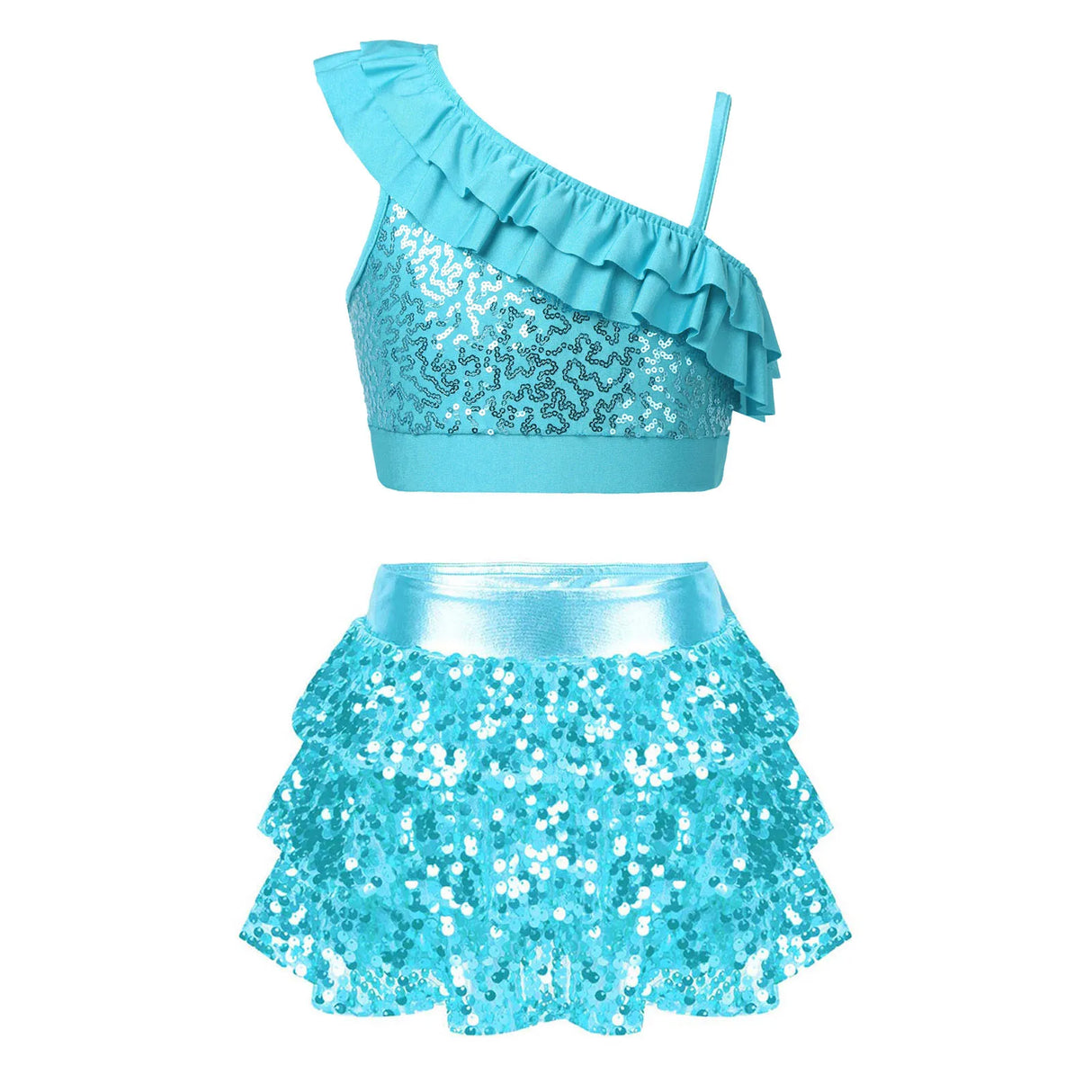 Kids Girls Sequins Hip Hop Dance Sets Ballarina