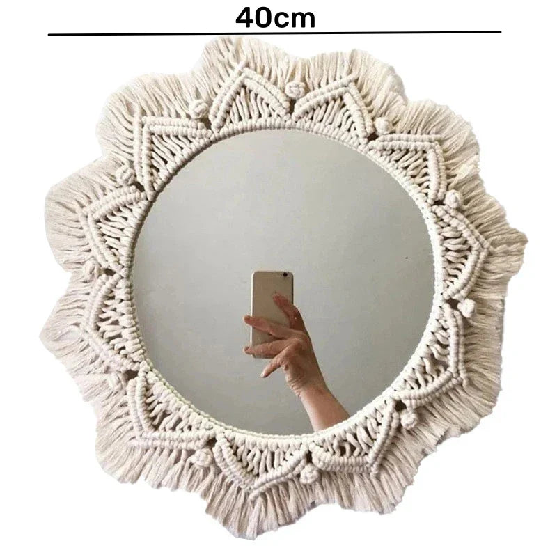 Macrame Wall Mirror Boho Round Mirrors Art Home