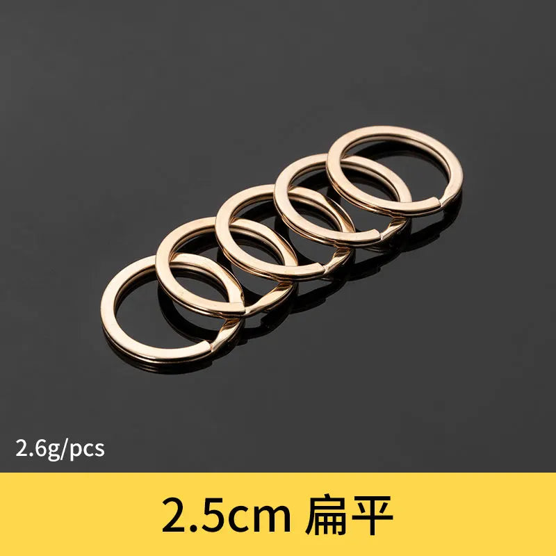 100 PcsLot Rose gold Key Ring Plated 25mm
