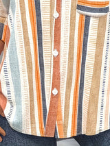 Plus Size Casual Blouse Womens Plus Stripe Print
