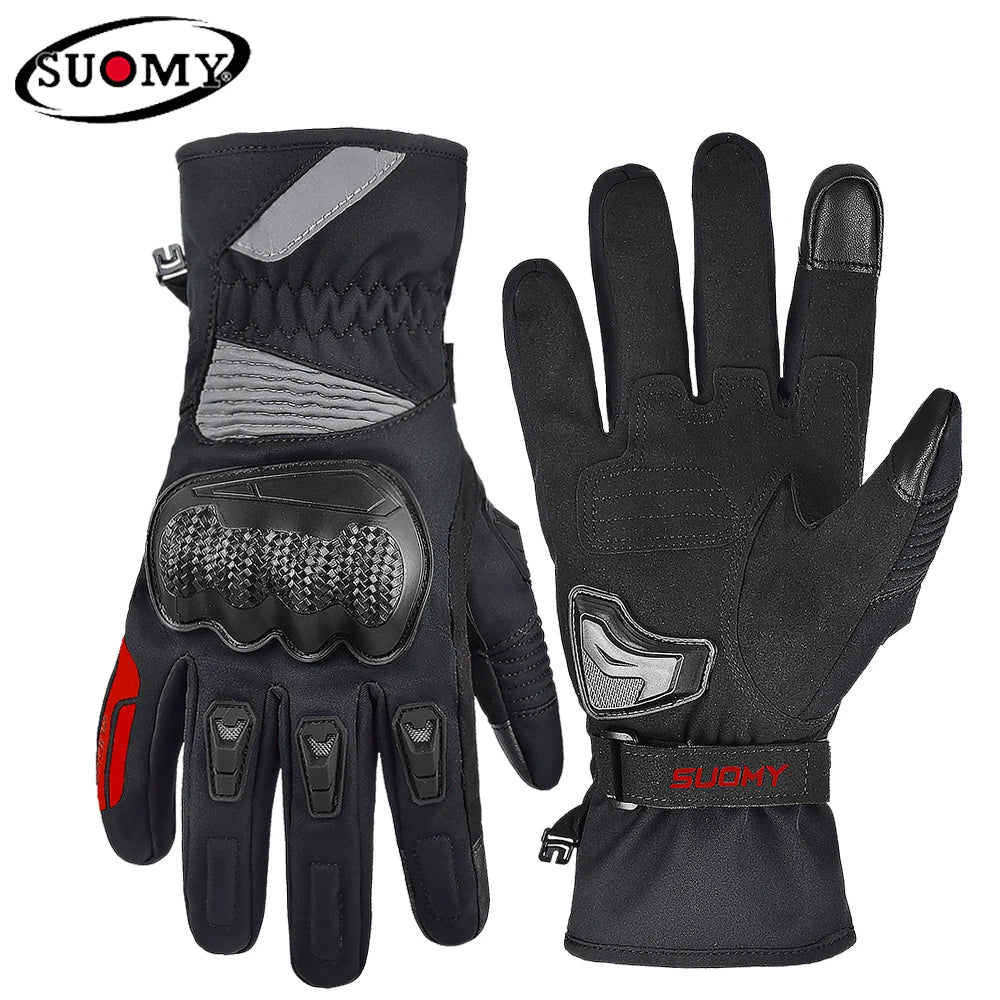 Suomy Motorcycle Gloves Winter Men Waterproof Moto Gloves   Snowmobile Gloves Touch Screen Motorbike Riding Protective Gear