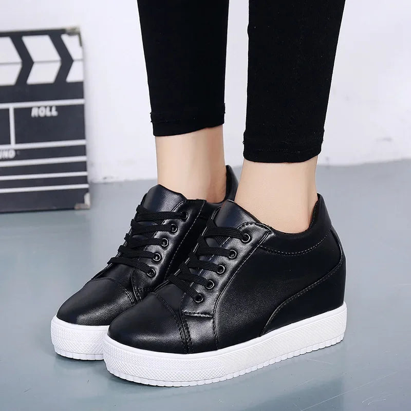 2022 Women's High-Top Hidden Wedge Sneakers – Casual Platform Shoes