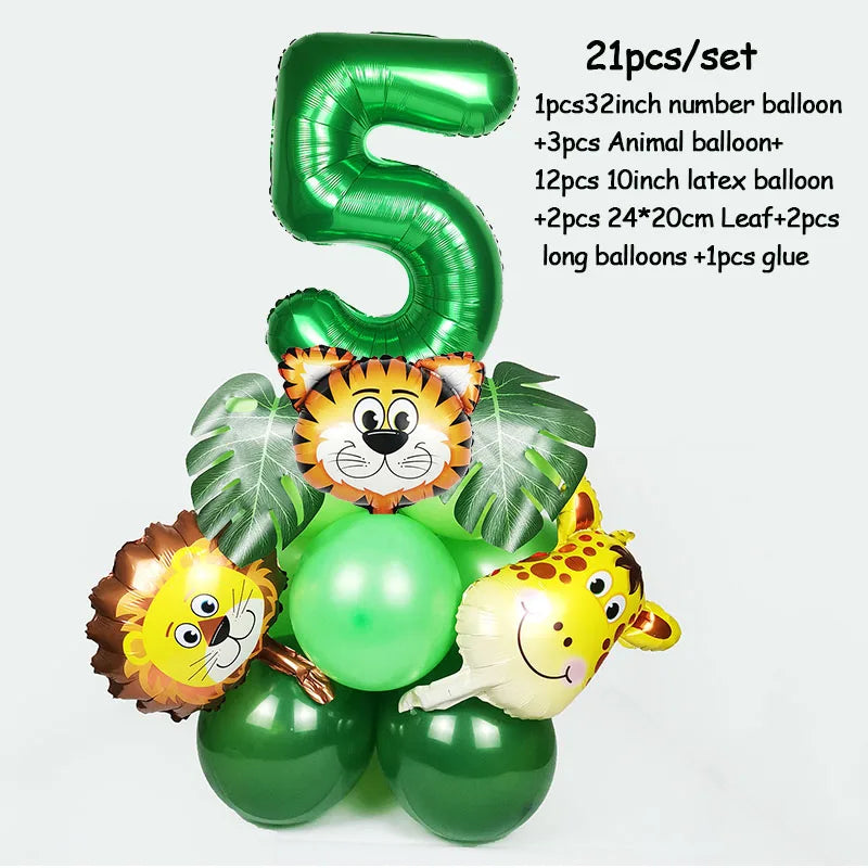 Jungle Safari Birthday Decorations Animal Disposable Tableware Forest