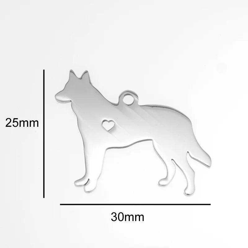 10pcs I Love My Cat Dog Animals Stainless