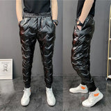 2022 New Men Shiny Winter Down Pant Thick