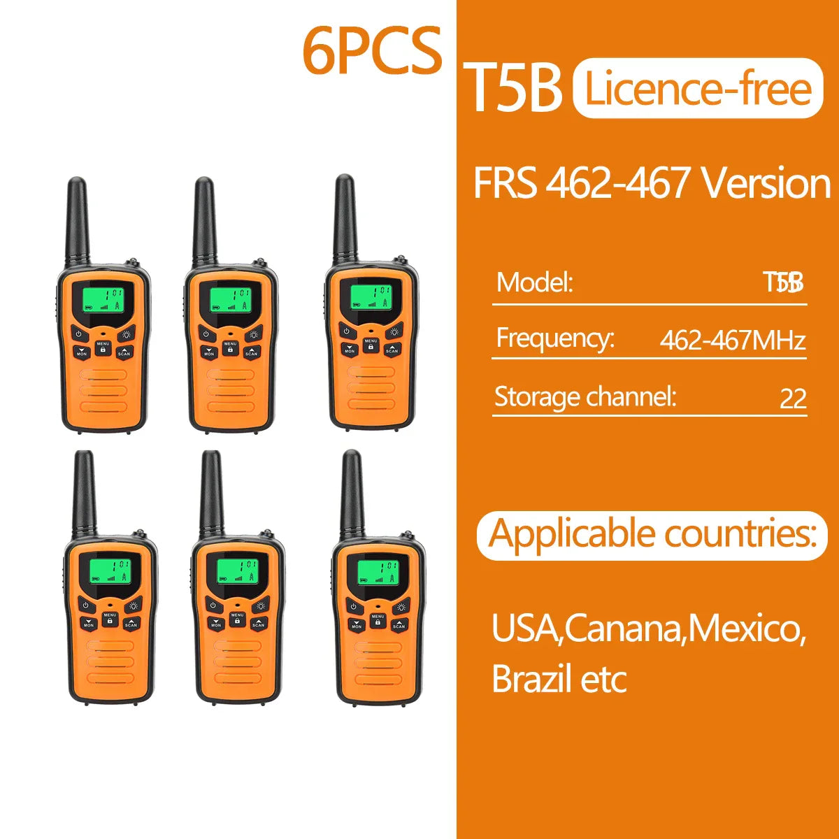 2/4/6 PCS ABBREE Walkie Talkie PMR/FRS UHF Mini