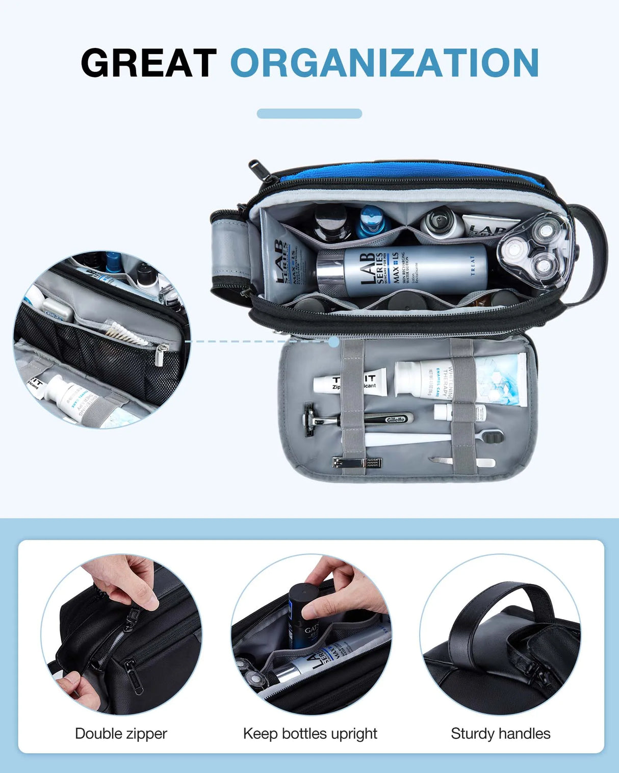Men's Toiletry Bag BAGSMART Large Toiletry Organizer Dopp