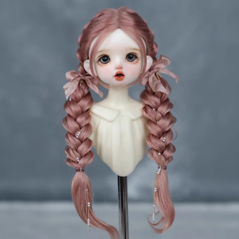 1/6BJD Wig Bangs Ponytail Curly Soft Mohair Wig