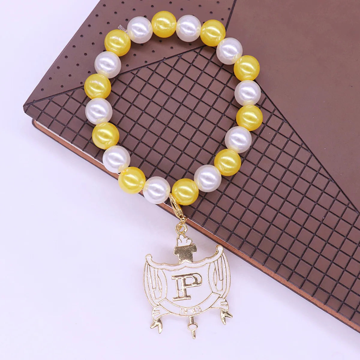 Stylish Stretch Elastic White Yellow Pearl Beads College