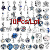 10Pcs/lot Hot Sale Star Moon Astronaut Charms Beads