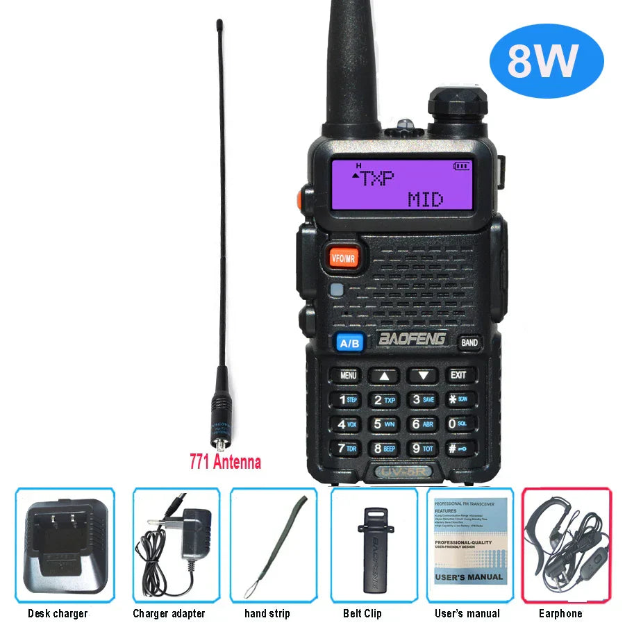 Baofeng UV 5R Walkie Talkie True 8W Portable