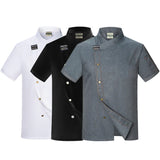 Chef Jacket Men Short Sleeve Kitchen Cook Shirts