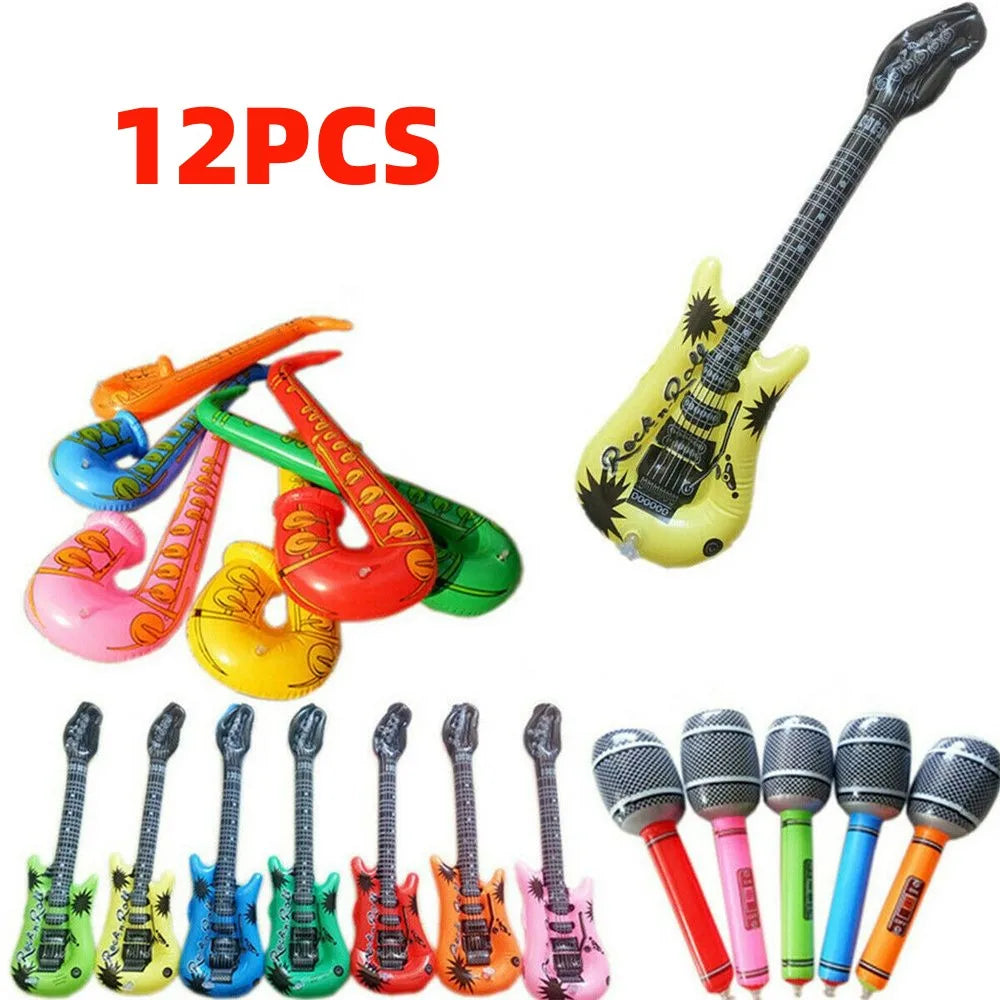 12Pcs Inflatable Instruments Toy Music Balloons Set Simulation