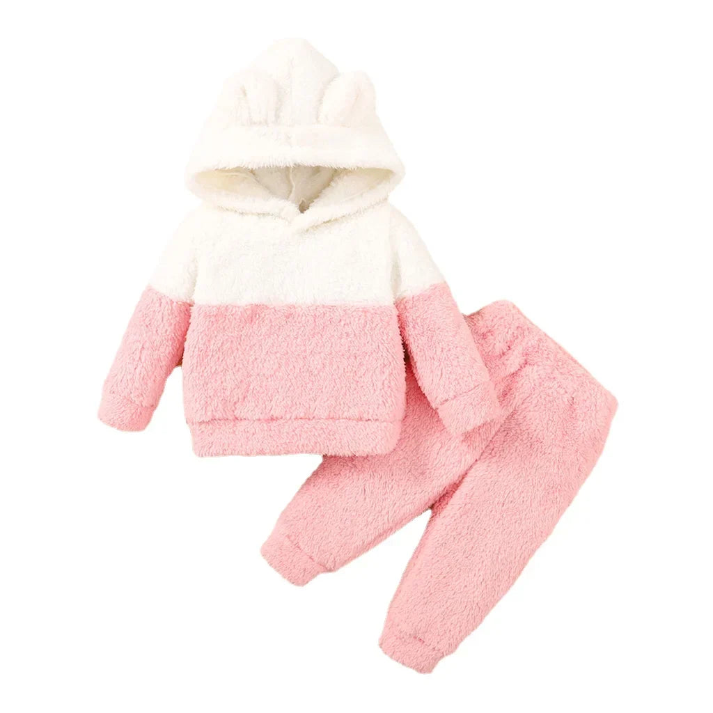 0-2 Years Newborn Baby Girl Fluff Hooded Clothes