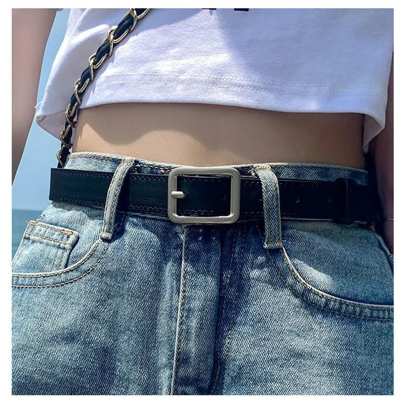 2023 new belt women's denim suit pants fashion