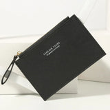 Ultra-Thin PU Leather Zipper Wallet – Unisex Card & Cash Holder