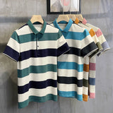 Upscale New Summer Brand Striped Men's Designer Polo