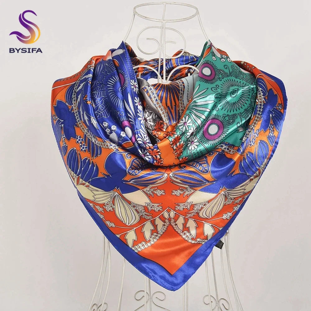 BYSIFA| Fall Winter Elegant Floral Design Scarves Shawls