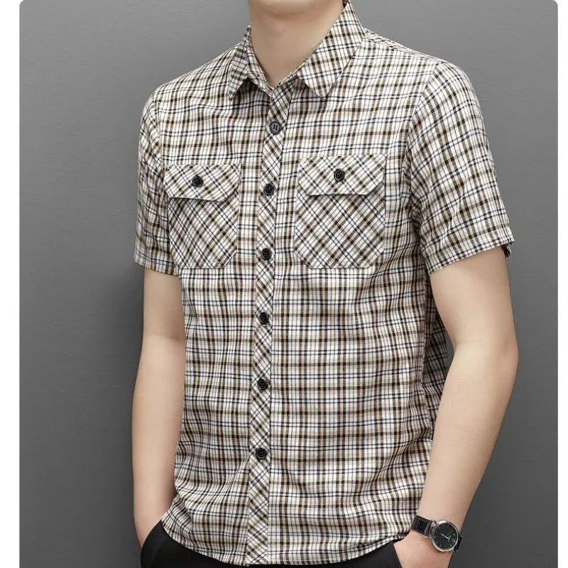 Summer Cotton Men's New in Shirt Slim Fit
