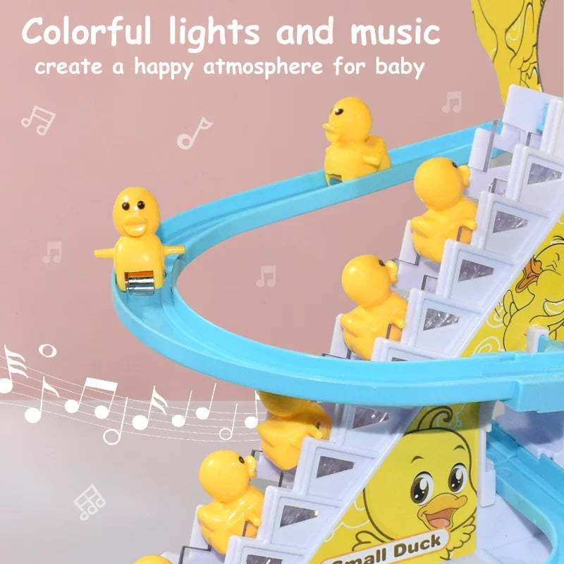 Kids Electric Small Duck Climbing Stairs Toy DIY