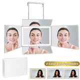 3-Way Trifold Hair Cutting Mirror with LED Lights