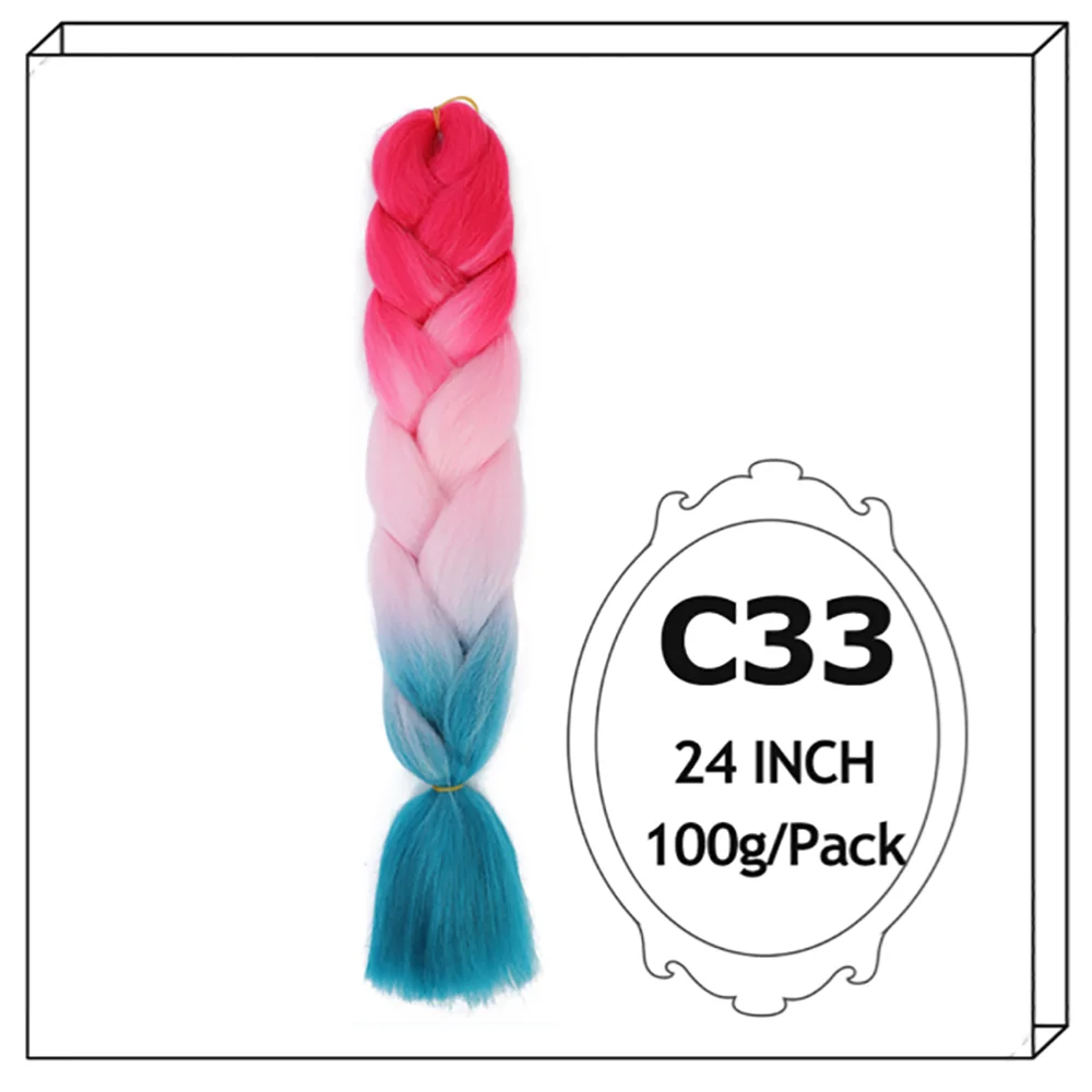 24Inch Synthetic Long Jumbo Ombre Braiding Hair For