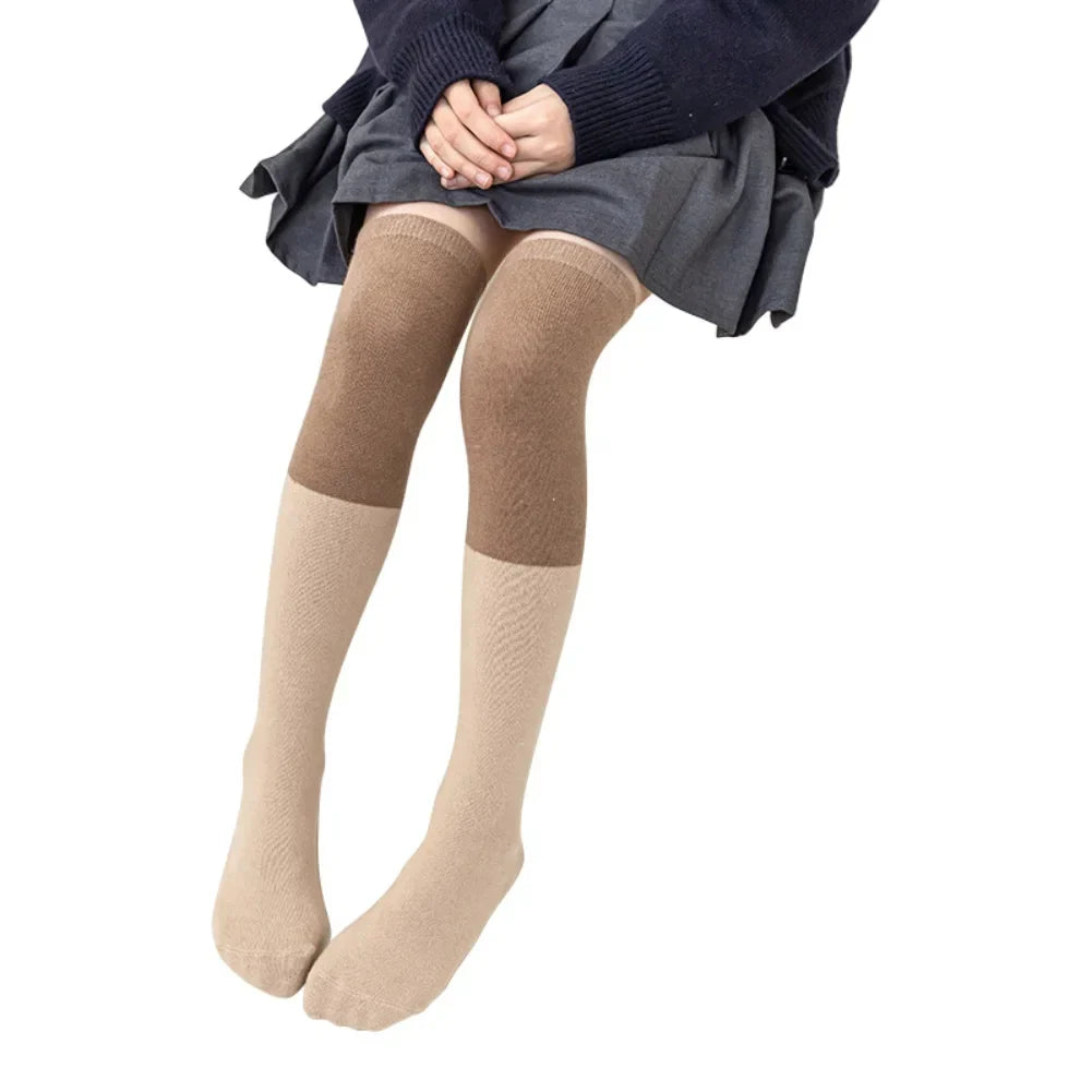 35-42cm Kids Girls Splicing Stockings Winter Warm High