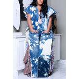 Plus Size Blue Daily Denim Tie Dye With