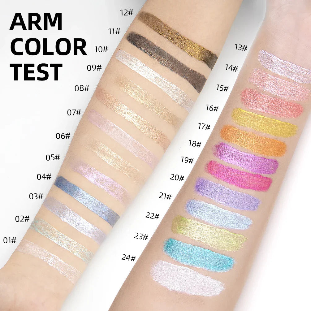 QIBEST 12 Colors Glitter Liquid Eyeshadow Waterproof Metallic