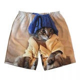 Cute Cat Animals Board Shorts Summer Funny Hawaii