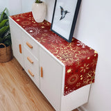 Christmas Snowflake Texture Linen Table Runners Wedding Decoration