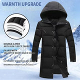 Long Down Jacket Men Hooded Down Coat Winter