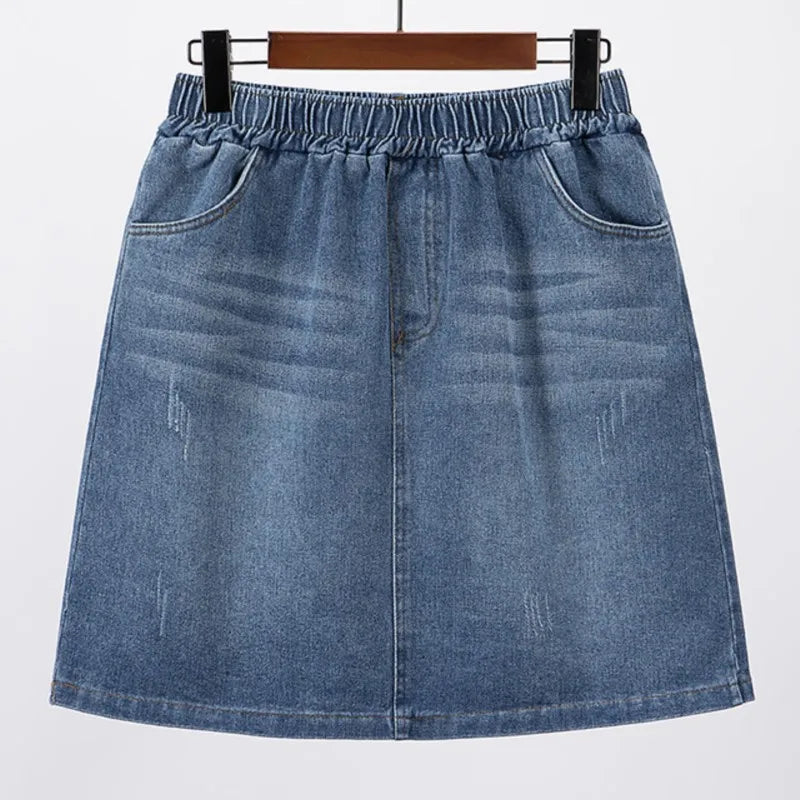 Mini Denim Skirt Plus Size Women Clothing Slim