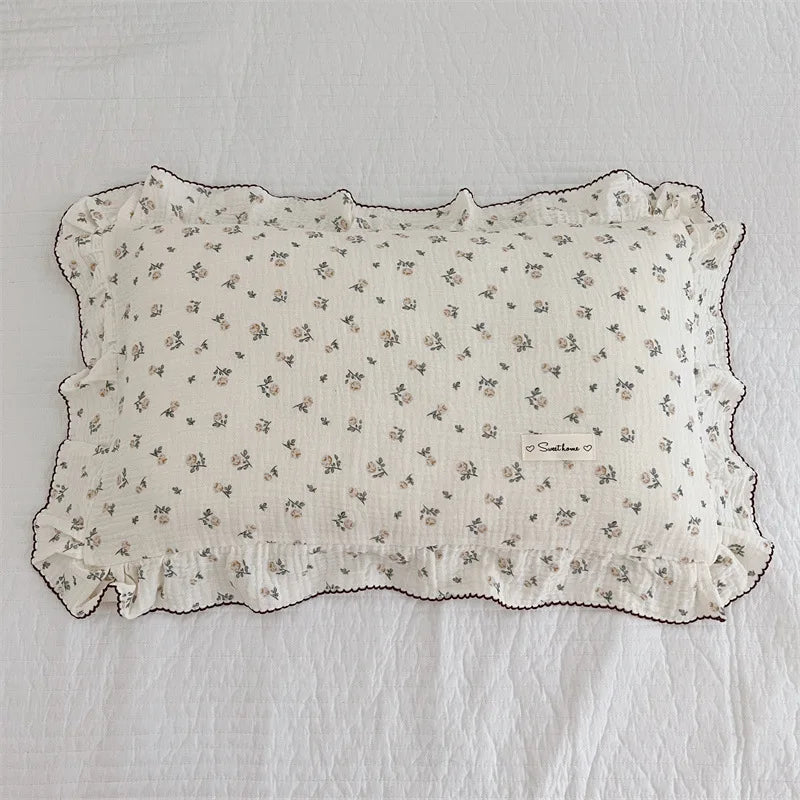 Baby Pillowcase Floral Print Cotton Muslin Newborn Pillow